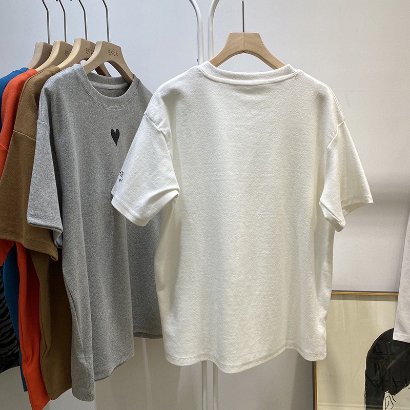 SUXI Áo Thun Ngắn Tay Cổ Tròn In Họa Tiết Tối Giản Thời Trang Mùa Hè Mới Cho Nữ