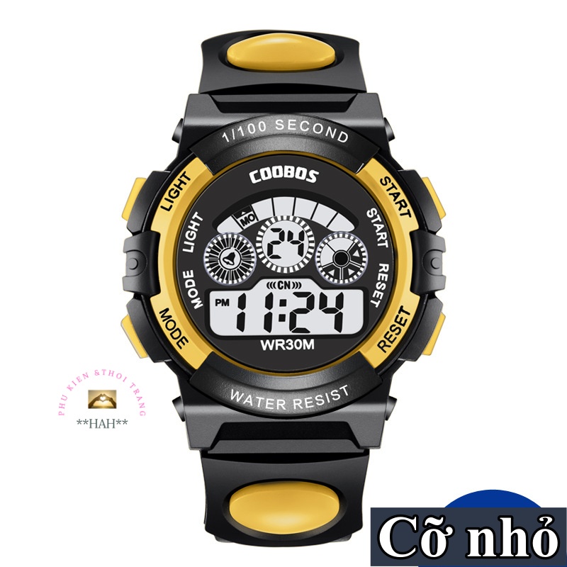 [Đồng hồ trẻ em] Đồng hồ điện tử mang phong cách thể thao thương hiệu Coobos, hàng chính hãng, có khả năng chống nước