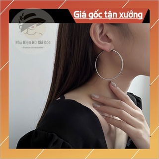Bông tai/khuyên tai/ hoa tai tròn bản to trơn - phụ kiện thời trang nữ giá gốc
