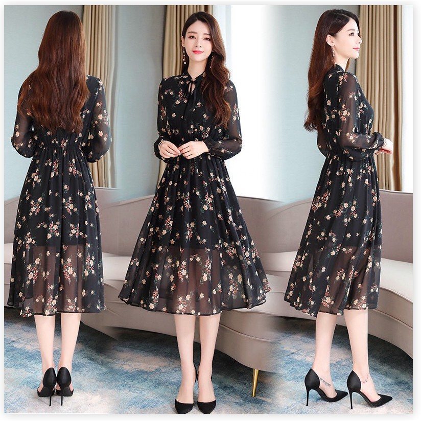 ĐẦM LỤA HOA,HỌA TIẾT ĐƠN GIẢN NHƯNG KHÔNG KÉM PHẦN SANG TRỌNG MẪU MỚI NHẤT HIỆN NAY
