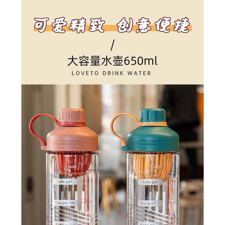 Bình Nước Thể Thao Màu Trong Suốt 650ml