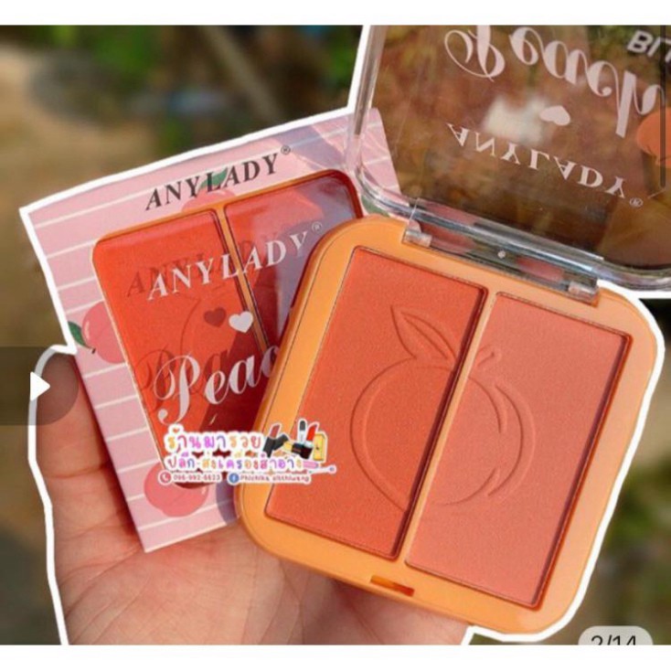 Phấn Má Hồng 2 Ô Trái ĐàoThương AnyLady Peach Blusher Siêu Dễ Thương . Hot