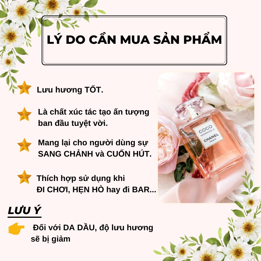 Nước hoa nữ CoCo Mademoiselle nồng độ EDP dung tích 100ml - Hương thơm ngọt ngào quyến rũ lôi cuốn