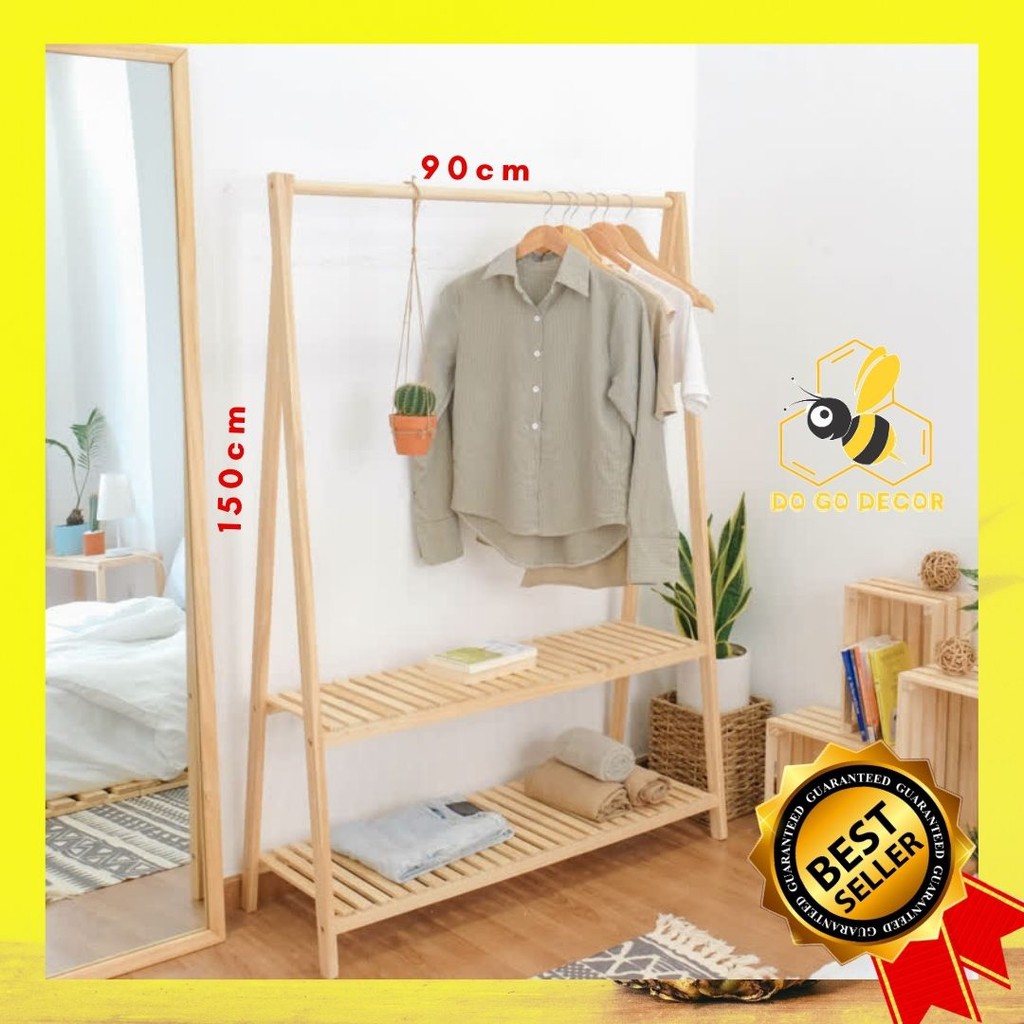 [Mã 254LIFESALE giảm 100% đơn 50K] [⚡NOWSHIP⚡] Giá Treo Quần Áo Gỗ Thông Lắp Ghép Cao Cấp - Bảo Hành 1 năm 1 đổi 1