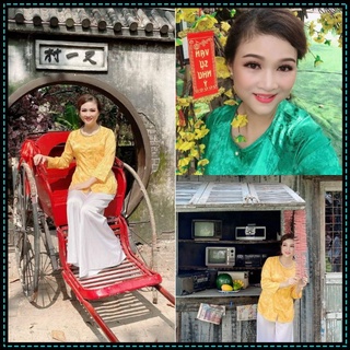 Đồ Lam Đi Chùa- Bộ Bà Ba Gấm- Hàng Cao Cấp Loại 1