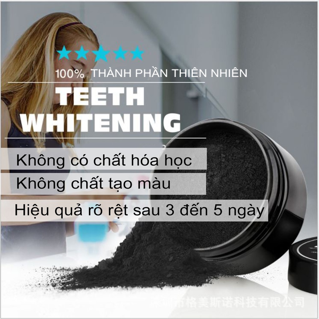 Bột Đánh Trắng Răng Than Hoạt Tính TEETH WHITENING (100% thành phần tự nhiên)