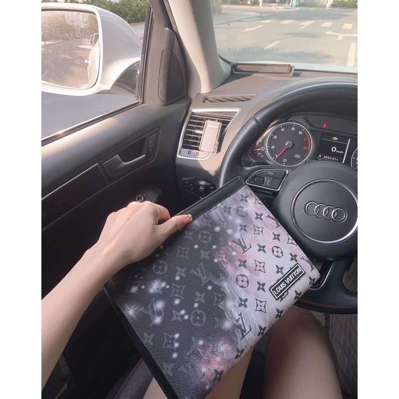 Túi cầm tay nam nữ đựng ipad Clutch garaxy hoạ tiết monogram fullbox có hộp