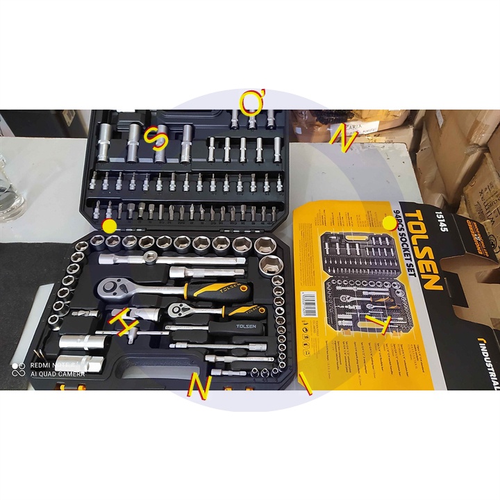 Bộ dụng cụ chuyên dụng mở bu lông 94 chi tiết Tolsen 94pcs Socket Rachet Wrench Set (1/4&quot; &amp; 1/2&quot; Drive) 15145