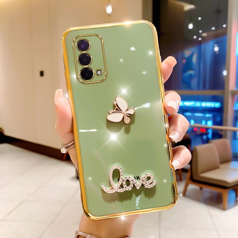 Ốp Điện Thoại Mềm Mạ Hình Bướm Sang Trọng Cho Realme 8i 9i 9 Pro Plus C35 7 5 6 Pro