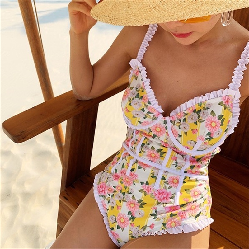 Bộ Đồ Bơi Một Mảnh Họa Tiết Hoa Xinh Xắn Thời Trang Cho Nữ