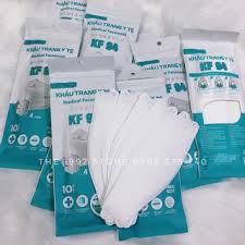 Khẩu trang y tế KF94 kiểu hàn quốc màu trắng kháng khuẩn 4 lớp TC tiêu chuẩn gói 5 chiếc