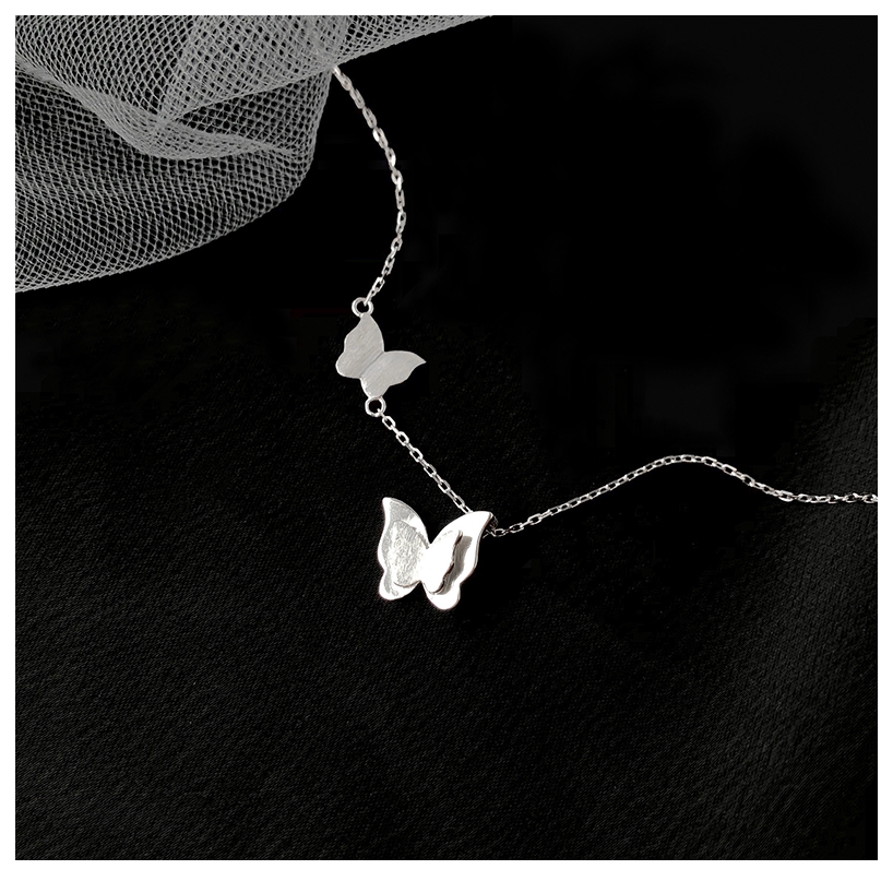 925 Silver Plated Beautiful Butterfly Necklace For Women