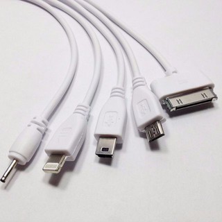 Cáp sạc 5 đầu dây xoắn dài có chui iphone 6 đa năng