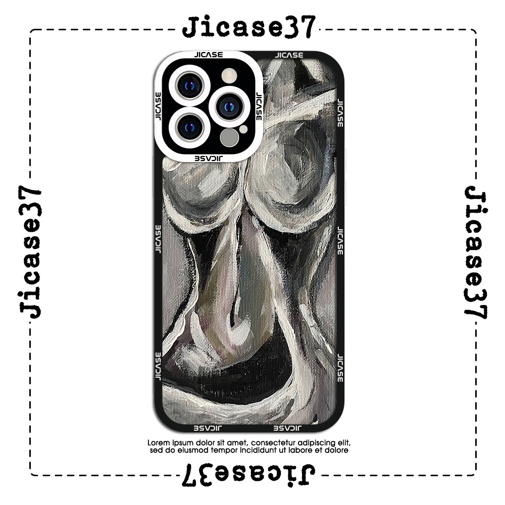 Ốp lưng iphone cạnh vuông Jicase Sơn dầu thiếu nữ 6plus/6s/6splus/7/7plus/8/8plus/x/xs/11/12/pro/max/plus/promax