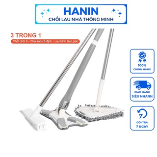 Gói lau nhà siêu tiết kiệm 3 trong 1 Cây lau nhà tự vắt,chổi chà sàn,cây lau kính cán dài Tiết kiệm 115K -LS COMBO1
