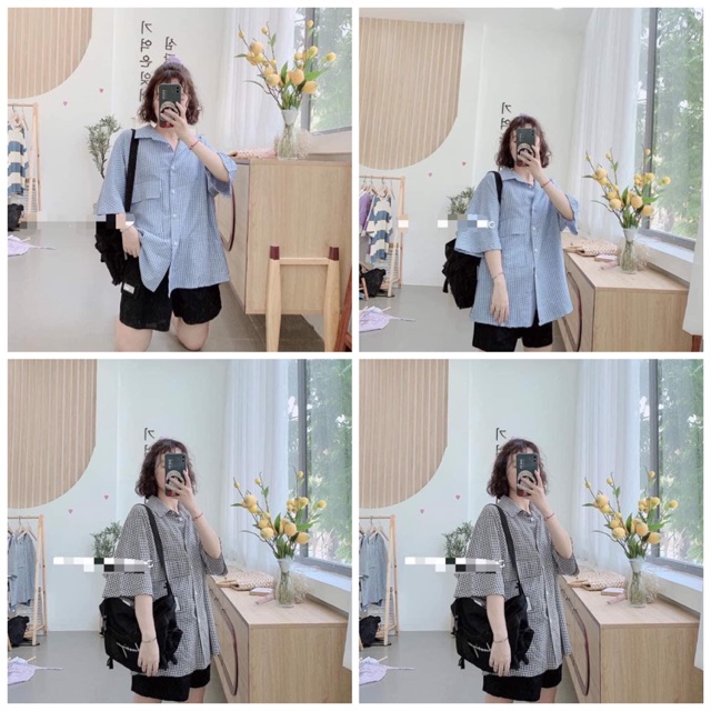Áo Sơ Mi Phong Cách Hàn Quốc( ảnh thật)