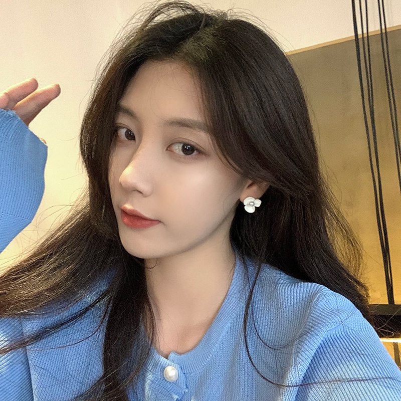 Khuyên tai kẹp không bấm lỗ chốt cố định K224 bằng hợp kim phủ màu hình bông hoa dáng ngắn Leous Accessories