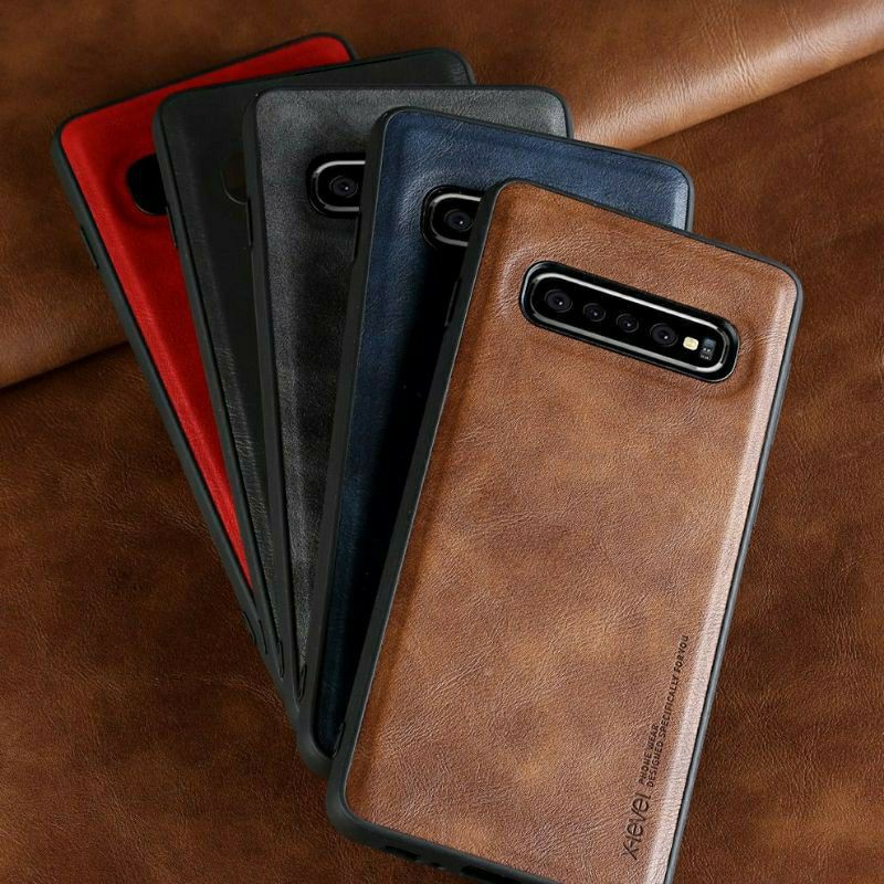 Ốp lưng da PU X-level cho Samsung S10 Plus/ S10+/S10/S20 Fe/S21 Fe /S21 viền dẻo chống sốc