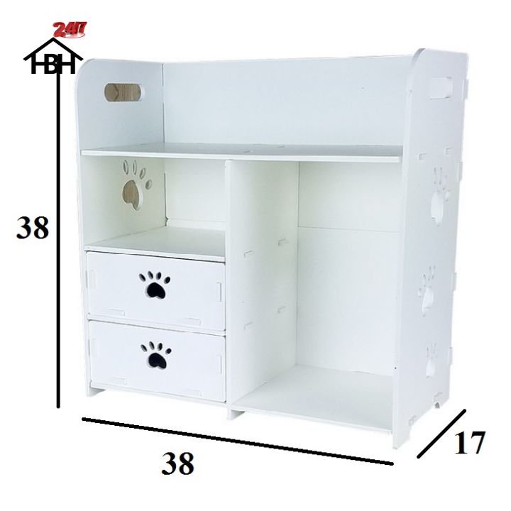 Kệ để đồ trang điểm hoa văn bàn chân chó