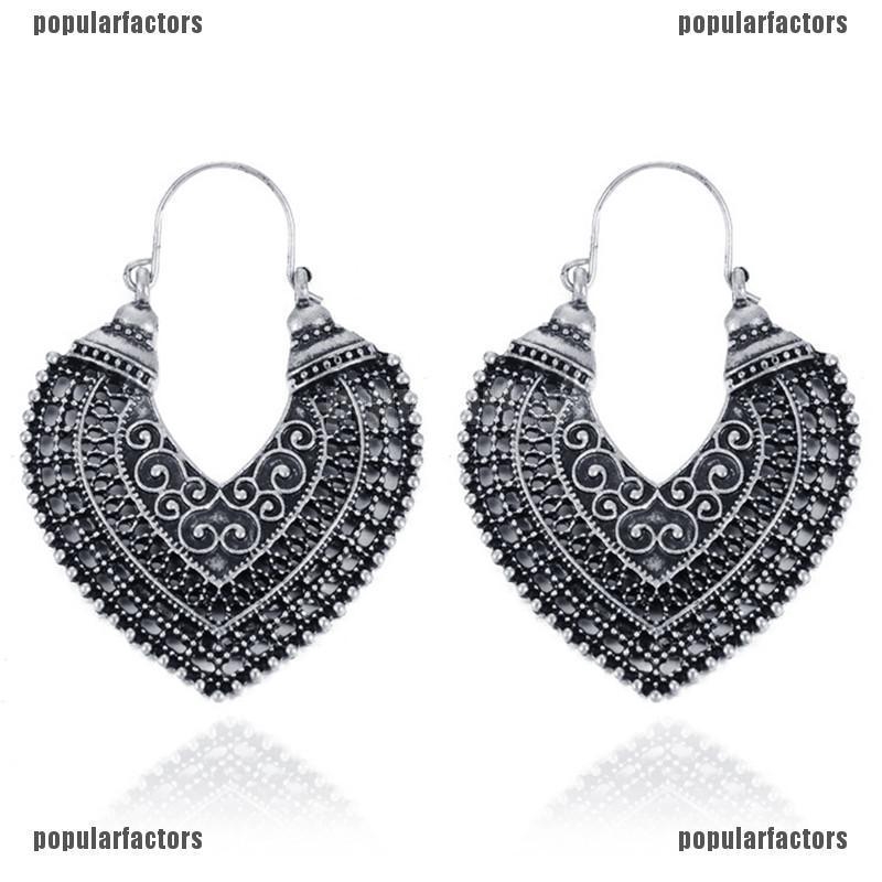 Đôi Bông Tai Dáng Rơi Họa Tiết Trái Tim Đính Đá Thời Trang Cho Nữ