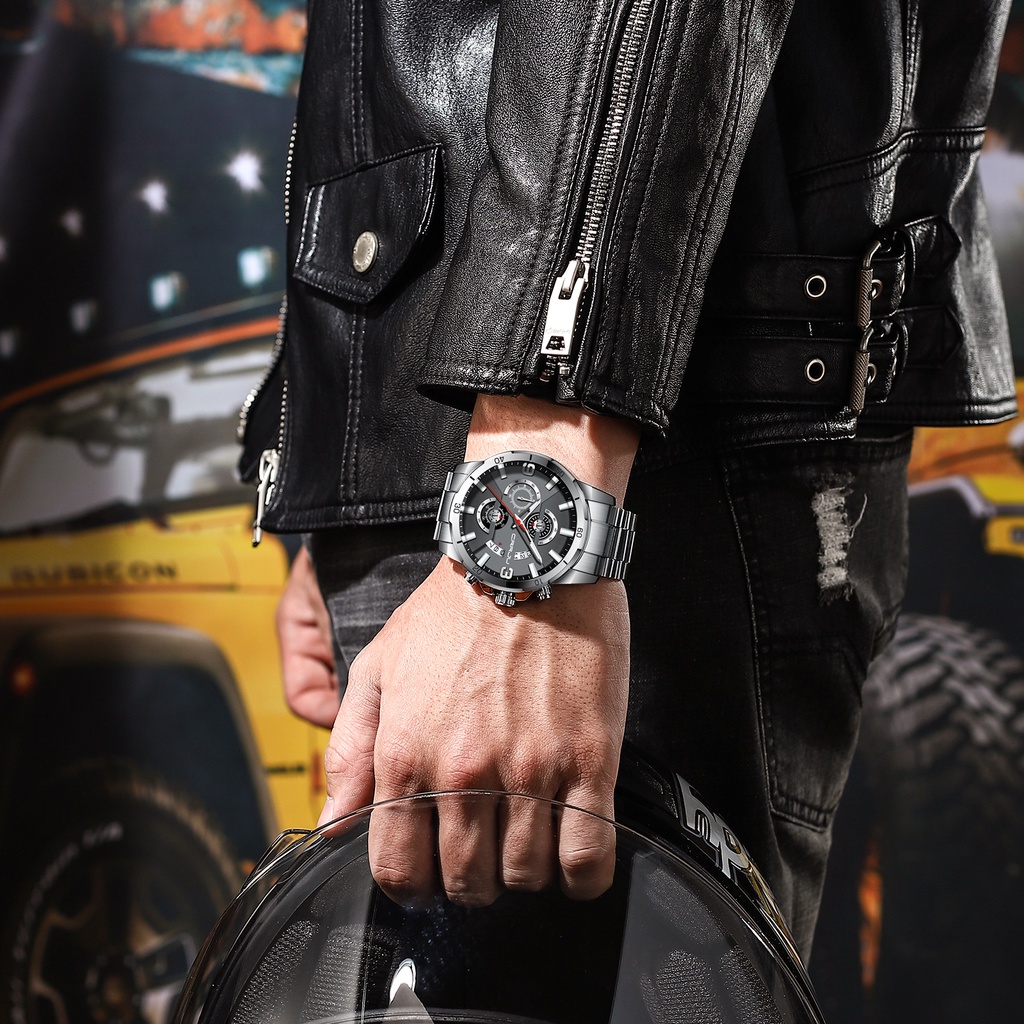 Đồng hồ CRRJU Nam Sang trọng Thể thao Thông thường Đa chức năng Thép không gỉ Thạch anh chống thấm nước 2290 X