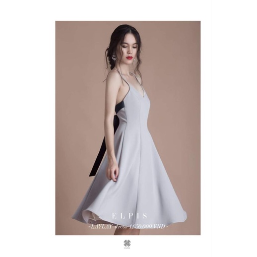 ELPIS CLOTHING⤑Thanh lý váy xòe 2 dây hở lưng cột nơ hot hit 1 thời nhà Elpis ⇿〈Giá gốc 1.650〉