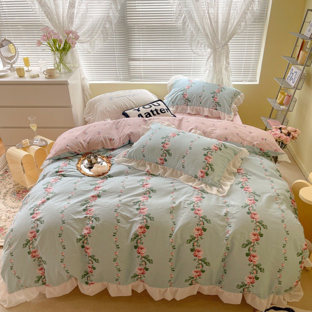 BỘ CHĂN GA GỐI COTTON ANEW CAO CẤP - BỘ CHĂN GA GỐI COTTON BÈO PHONG CÁCH HÀN QUỐC