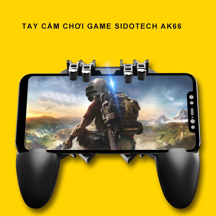 Tay cầm chơi game kèm quạt tản nhiệt cho điện thoại SIDOTECH Memo AK77 hỗ trợ 6 ngón bắn PUBG / FREE FIRE / ROS