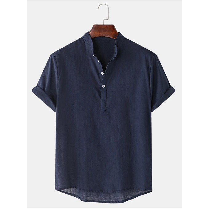 ÁO SƠ MI NAM CỔ TRỤ PHONG CÁCH HÀN QUỐC - ÁO ĐŨI XƯỚC BAO CHẤT | BigBuy360 - bigbuy360.vn