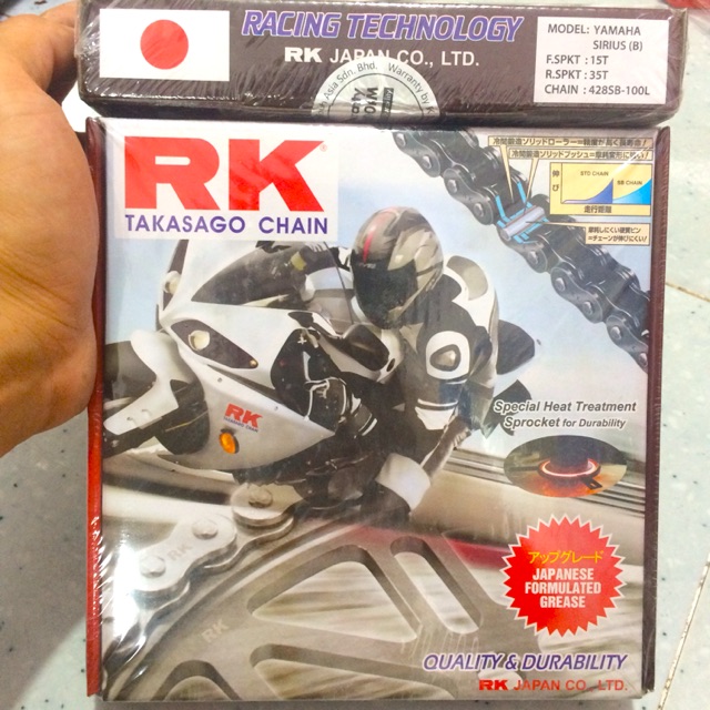 Yamaha Sirius Xăng Cơ Bộ Nhông Sên Dĩa RK Thông Số Zin Nhông 15T - Dĩa 35T Sên 428SB 100L