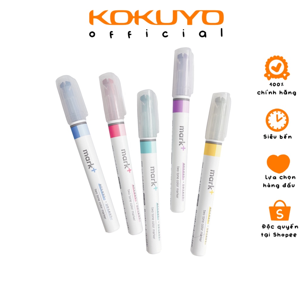 Bút Đánh Dấu 2 Màu 2 Tone Kokuyo Mark+