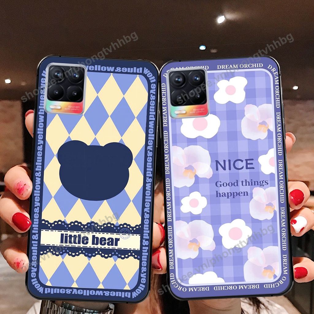Ốp lưng Realme 8 / Realme 8 Pro trái tim gấu thể thao , smile mặt cười cực cute