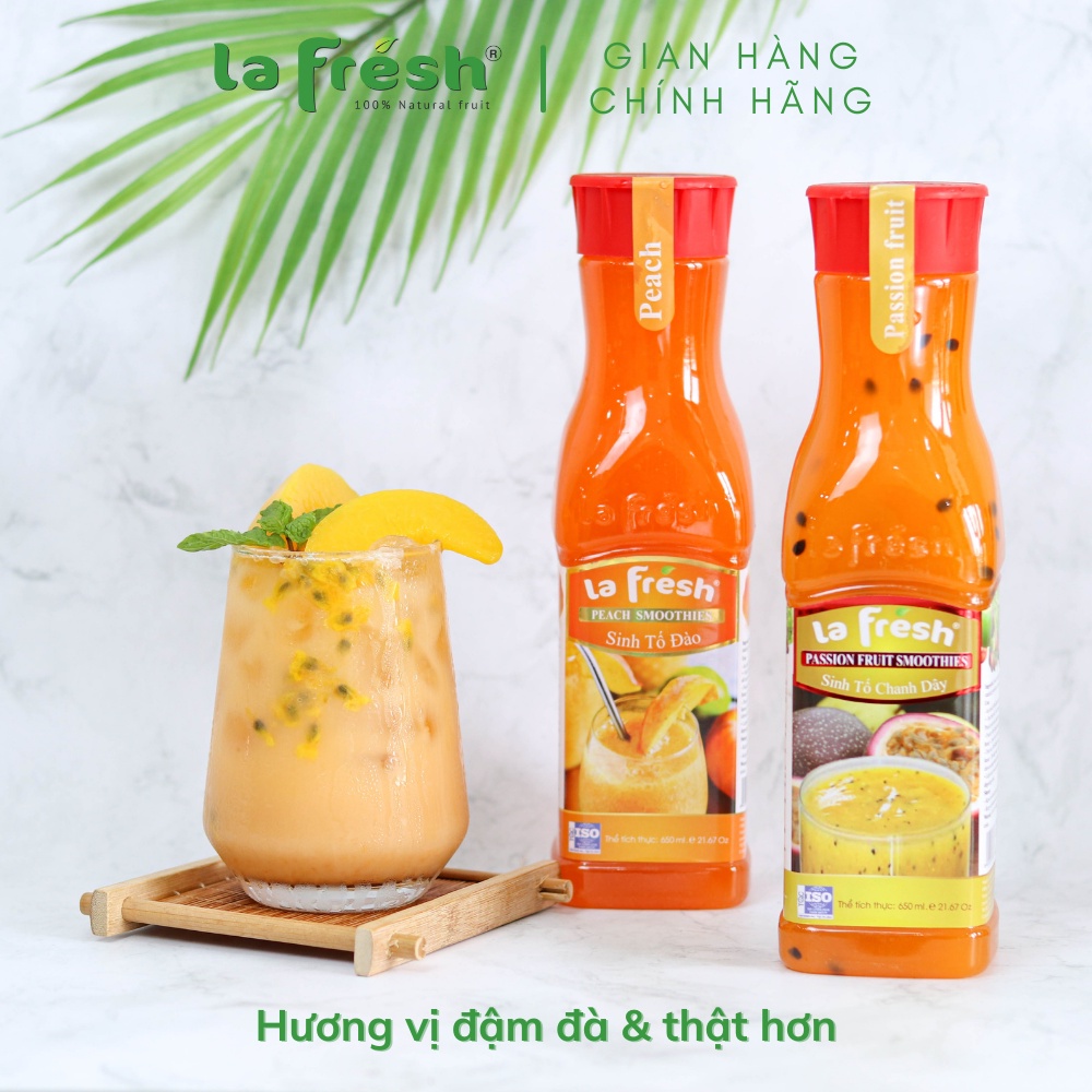 Sinh Tố Chanh Dây Lafresh Đà Lạt Chai 650ml - Chuyên Dùng Pha Chế