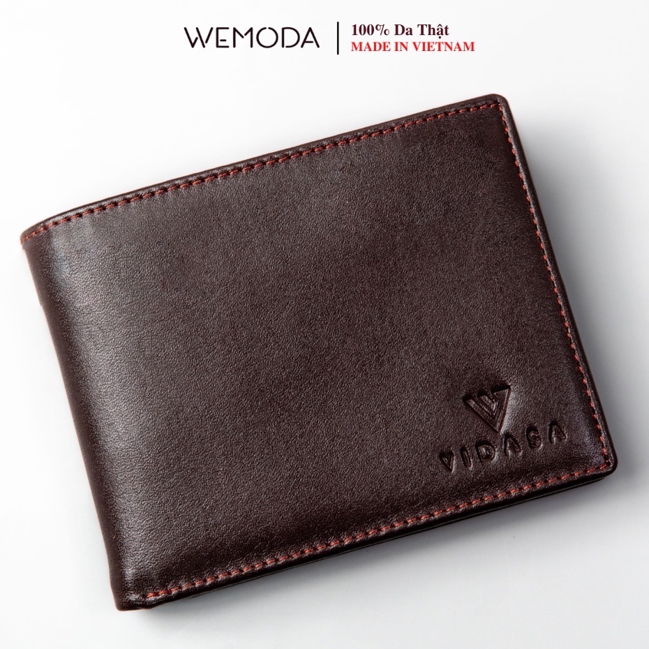 Ví Nam Da Bò Cao Cấp WEMODA dáng ngang đứng nâu đen bảo hành 24 tháng