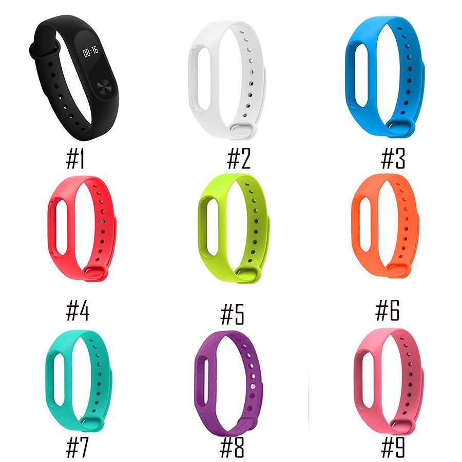 Dây Đeo Silicon Thay Thế Cho Đồng Hồ Thông Minh Xiaomi Mi Band 2