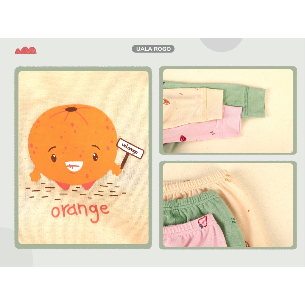 Bộ quần áo sơ sinh Ualarogo vải Modal cúc bấm chéo co giãn mềm mịn cho bé trai bé gái