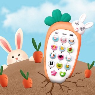Điện thoại đồ chơi cho bé có nhạc và đèn kèm gặm nứu cho bé ( Tặng kèm kèm dây đeo kute + 3 pin AAA)