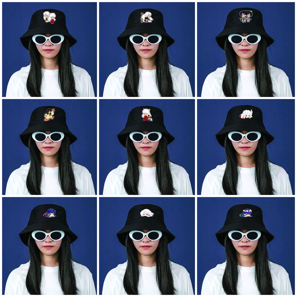 Mũ bucket in hình INUYASHA KHUYỂN DẠ XOA anime chibi xinh xắn thời trang nam nữ