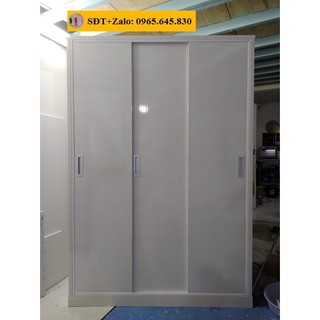 Tủ nhựa đài loan 3 cánh cửa lùa màu trắng 609