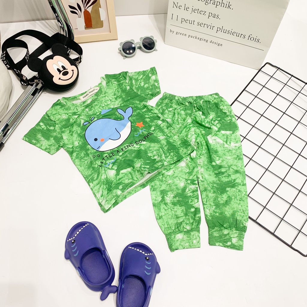 [SALE] Bộ Dài Tay Cho Bé Trai, Bé Gái Minky Mom Vải Thun Lạnh Loang Tye Dye, Đồ Bộ Cho Bé Mặc Nhà Thu Đông MKMTD2203
