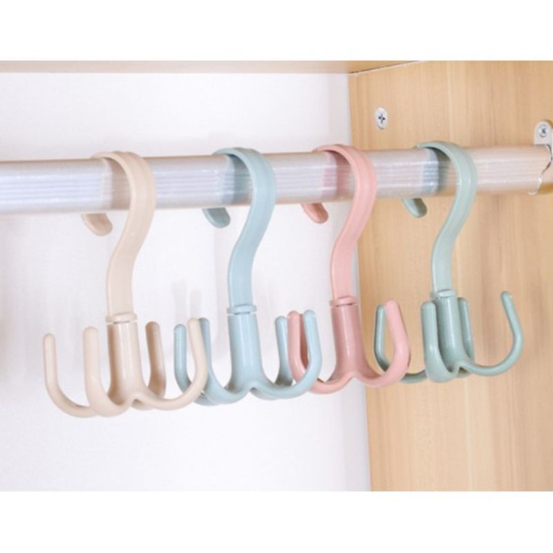 Móc nhựa treo đồ đa năng 4 nhánh tiện lợi