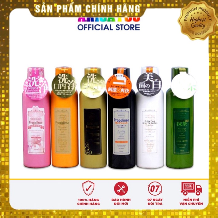 Nước Súc Miệng Propolinse, Nước Xúc Miệng Propolinse 600ml Chính Hãng Nhật Bản - Màu Vàng, Cam, Xanh, Hồng, Đen, Trắng