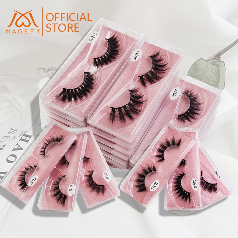 Bộ 1 Cặp 3D Lông Mi GiảMAGEFYLàm Bằng Thủ Công 3D Mi giả gân trong siêu phẩm cho đôi mắt long lanh lông mi mềm sợi tơi, có độ cong sẵn