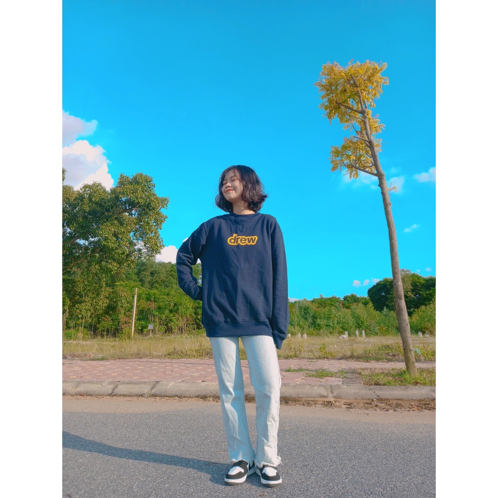 Áo Sweater in chữ Dreww , Chất liệu Chân cua cotton 100% cao cấp Loại 1, 4 màu