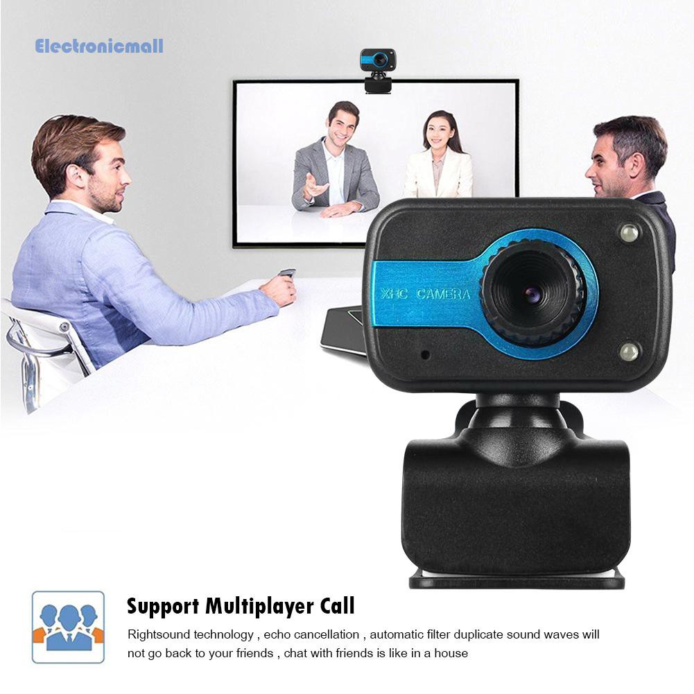 Webcam Điện Tửmall01 Usb Hd Có 2 Đèn Led Hỗ Trợ Tầm Nhìn Ban Đêm Kèm Micro