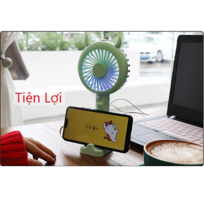 Quạt Phun Sương Cầm Tay Tích Điện Tạo Ẩm Dung lượng pin lớn 1200mAh, hàng chuẩn dễ sử dụng
