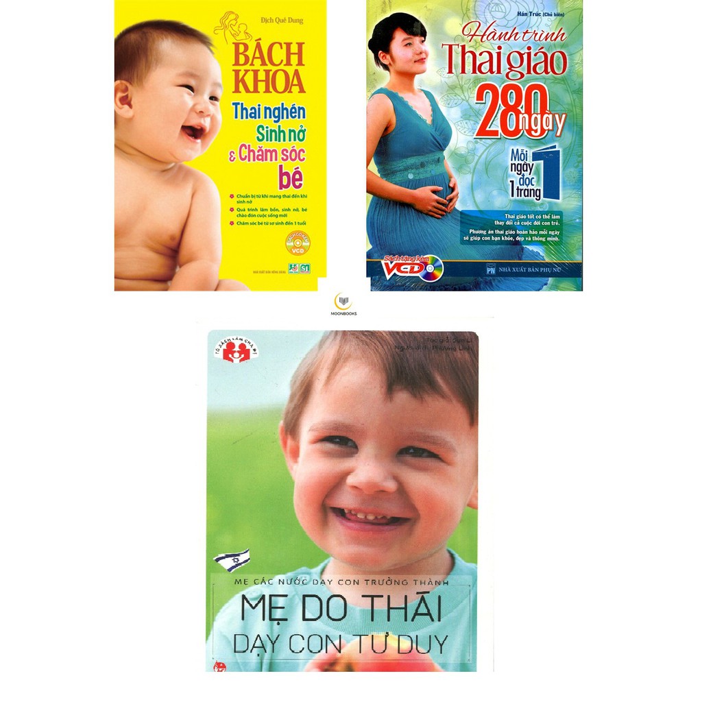 Combo Sách Bách Khoa Thai Nghén Sinh Nở Và Chăm Sóc Bé, Hành Trình Thai Giáo, Mẹ Do Thái Dạy Con Tư Duy