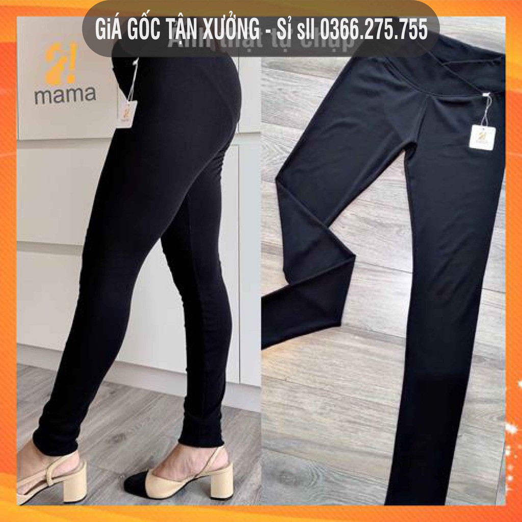 Quần legging bầu cạp chéo công sở mùa hè ống rộng rẻ đẹp - V37