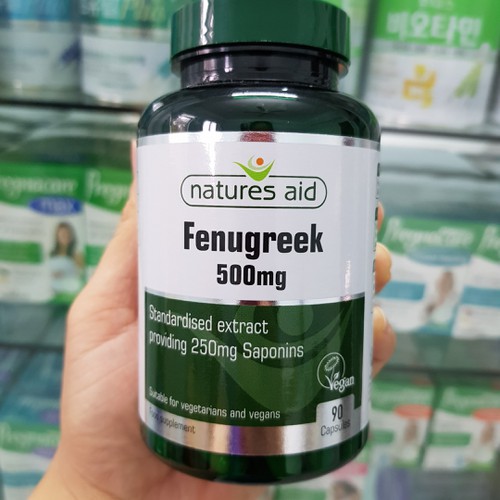 Viên uống lợi sữa cỏ cà ri Fenugreek Natures Aid 500mg.