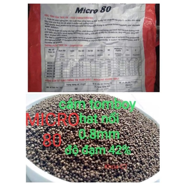 Cám micro 80 hạt nổi dùng cho cá guppy , betta , cá vàng